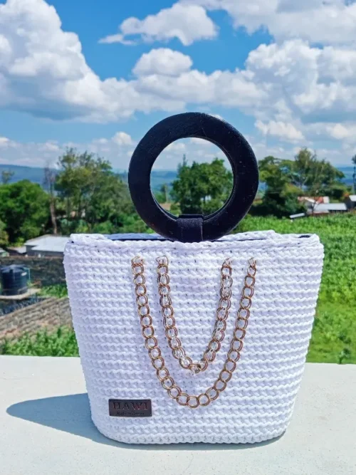 White Elegance Crochet Bag