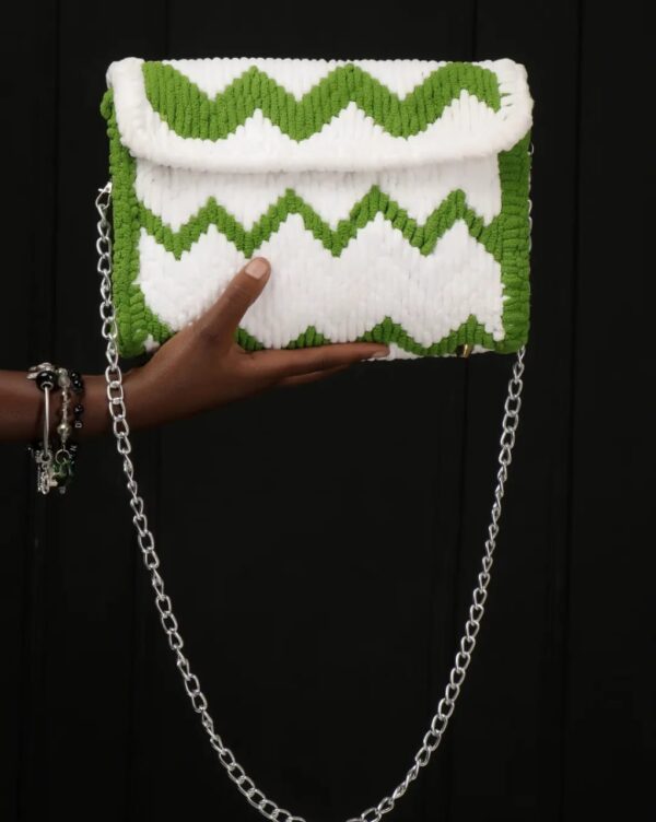 Ziggy Green, White Crochet Purse