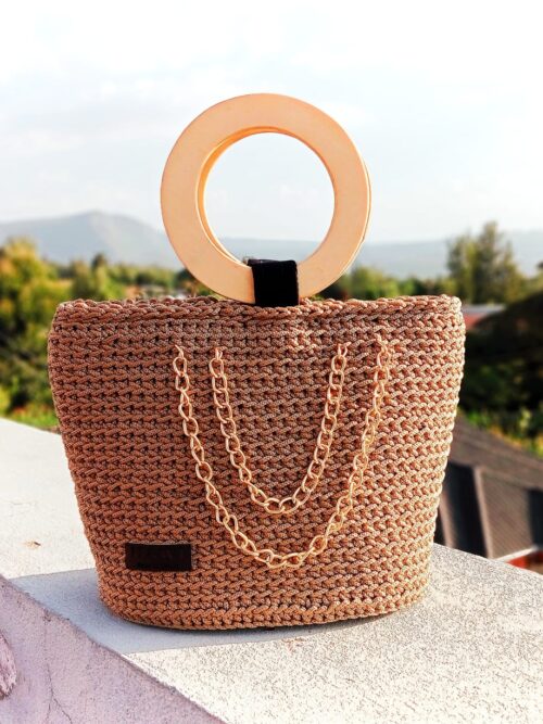 Earthy Brown Crochet Bag