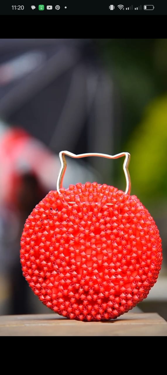 Crimson Charm Bridal Beaded Bag