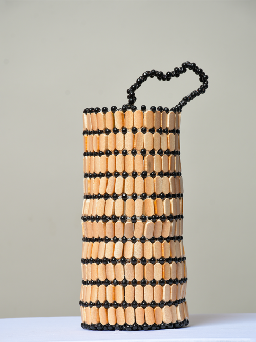 golden dune beaded wine bottle holder