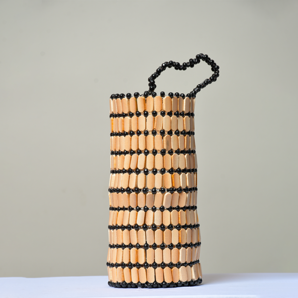golden dune beaded wine bottle holder